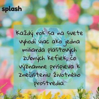 🌍🪥 Vedeli ste, že každý rok skončí na skládkach a v oceánoch viac ako 1 miliarda plastových zubných kefiek? 😟 Tento...